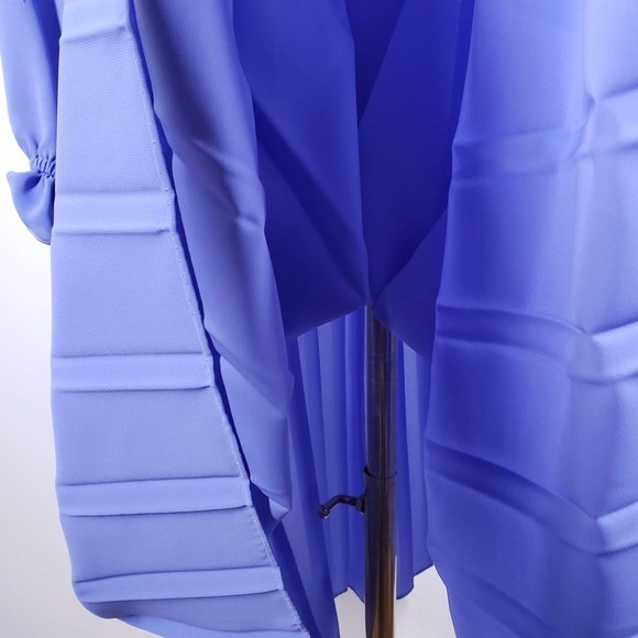 Vintage Jo Hanna York Polyester Ruffle Trimmed Dress 18 L Periwinkle Blue - Picture 7 of 15